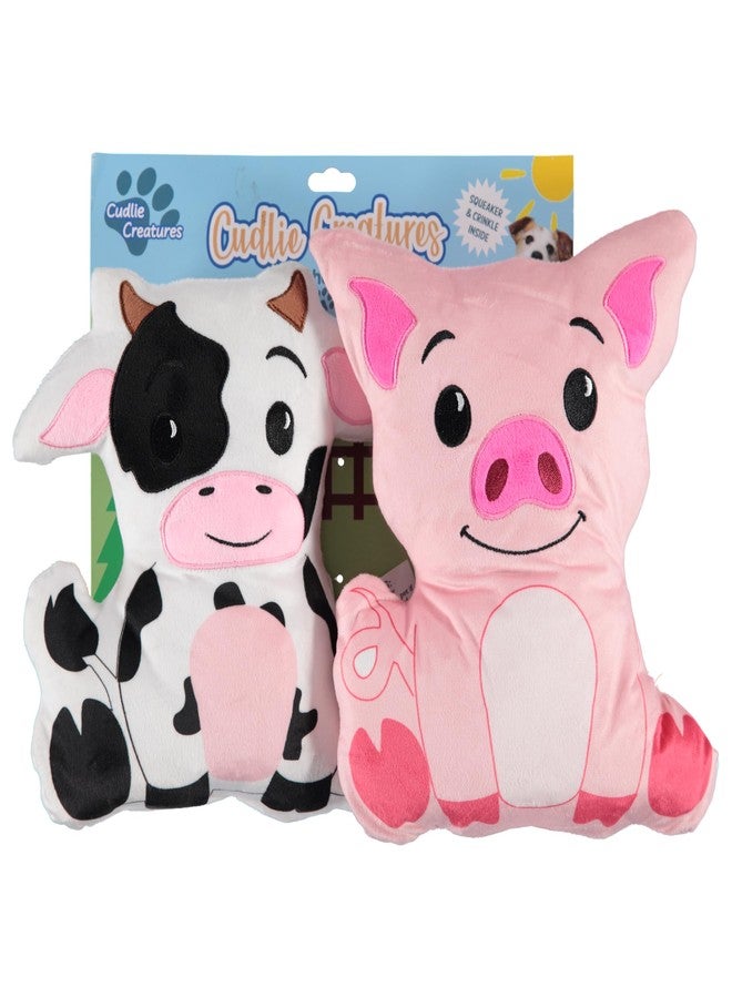 Cudlie 2 Pack Plush Dog Chew Toys – Large 10" Squeaky Toys for Small & Medium Dogs – Soft, Durable & Engaging Plush Pet Toy Set– (Safari, Farm & Woodland Animal Themes) - Image 1